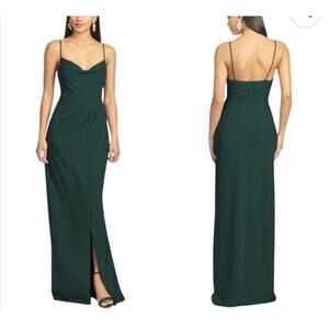 Sachin & Babi Paulina Stretch Crepe Gown Emerald Size 4 NWT